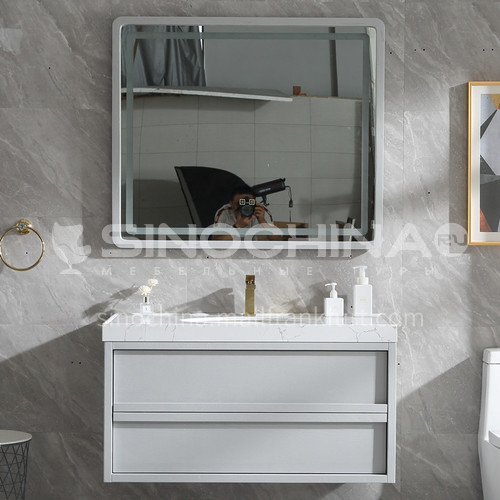 White plywood nature marble stone ceramic basin bathroom cabient modern style MS602
